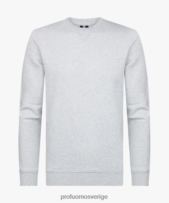 Kläder se Profuomo män melange crewneck tröja grå N8XR4296
