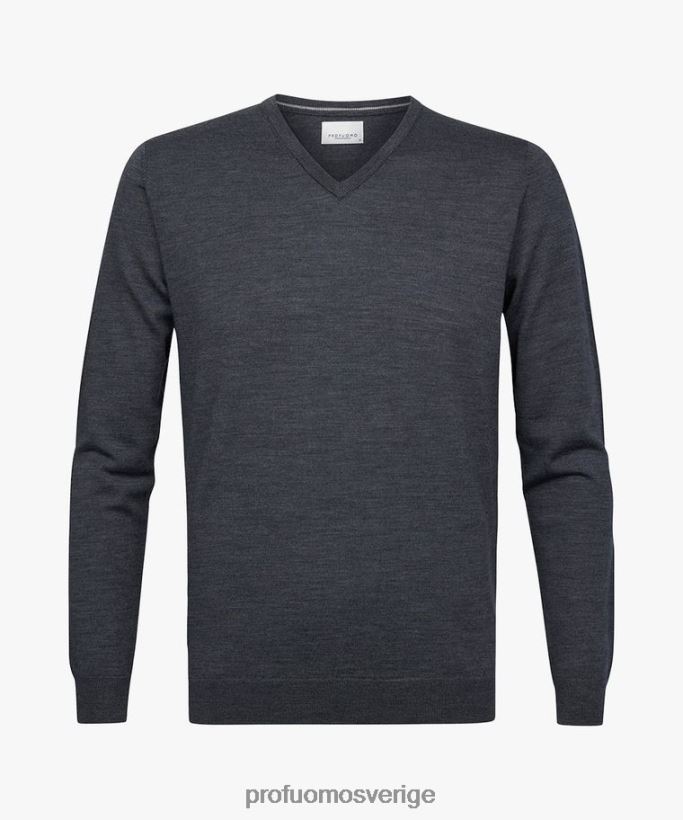 Kläder se Profuomo män merino v-ringad tröja anthra N8XR4304