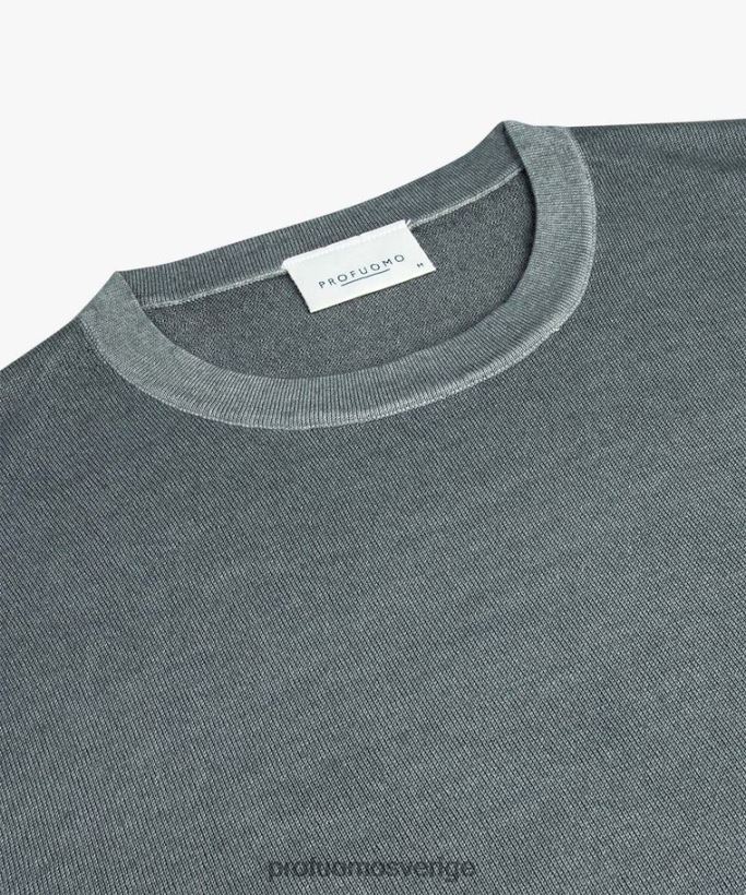 Kläder se Profuomo män merinosyrafärgad crewneck grön N8XR4261