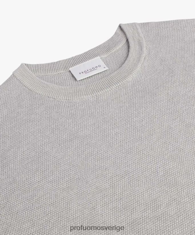Kläder se Profuomo män texturerad crewneck grå N8XR4249