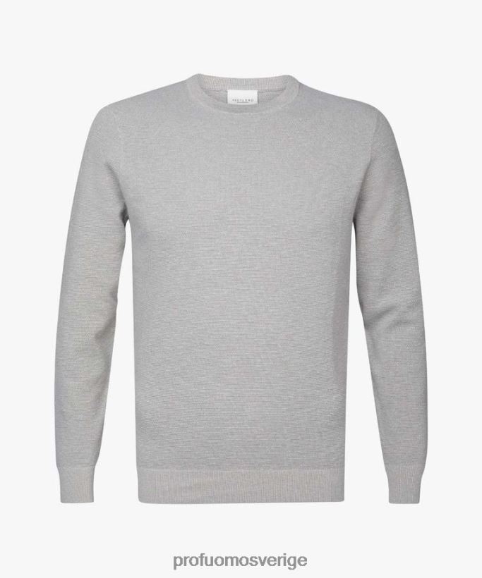Kläder se Profuomo män texturerad crewneck grå N8XR4249