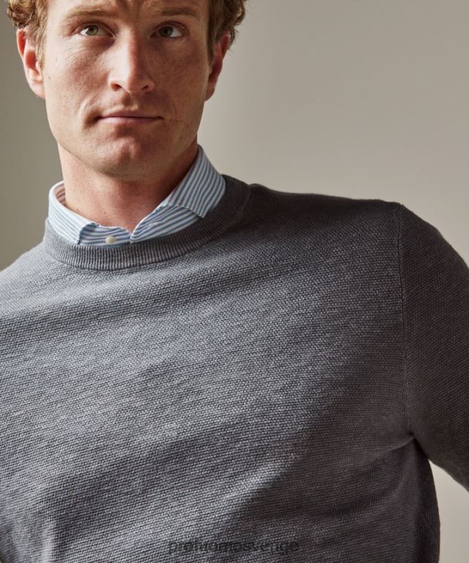 Kläder se Profuomo män texturerad crewneck grön N8XR4251