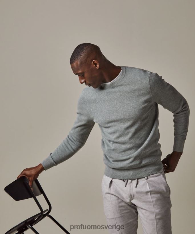 Kläder se Profuomo män texturerad crewneck ljusgrön N8XR4250