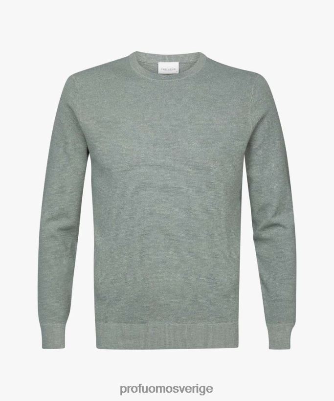 Kläder se Profuomo män texturerad crewneck ljusgrön N8XR4250