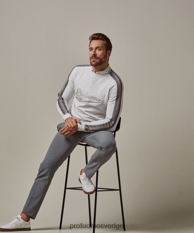 Kläder se Profuomo män tröja med melange logotyp grå N8XR4224