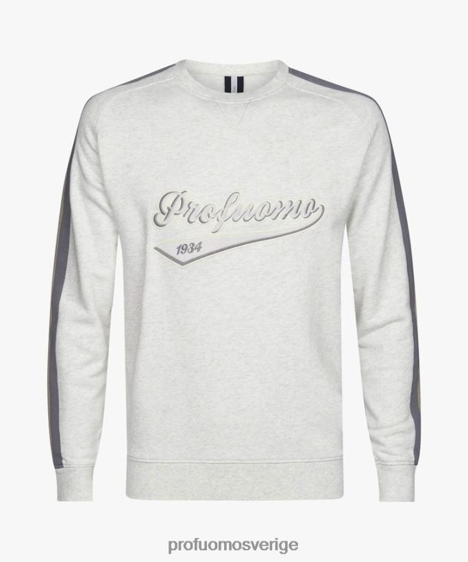 Kläder se Profuomo män tröja med melange logotyp grå N8XR4224