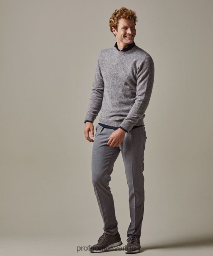 Kläder se Profuomo män ull crewneck anthra N8XR4279