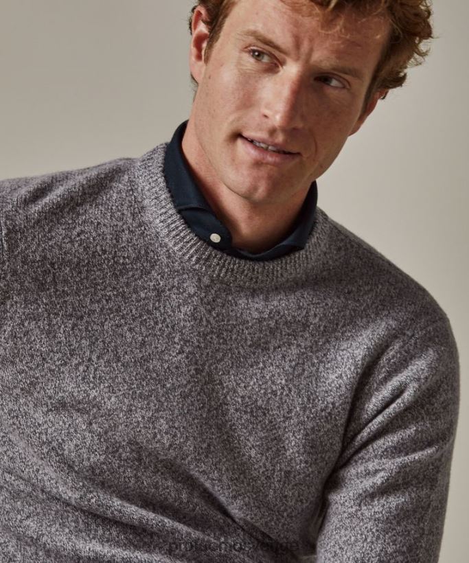 Kläder se Profuomo män ull crewneck anthra N8XR4279