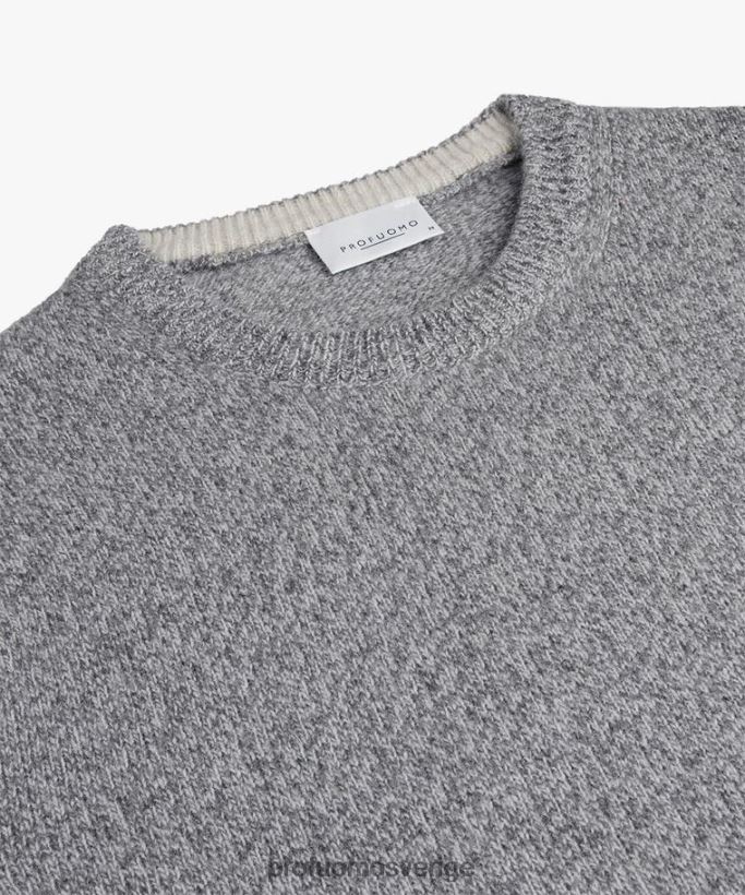 Kläder se Profuomo män ull crewneck anthra N8XR4279