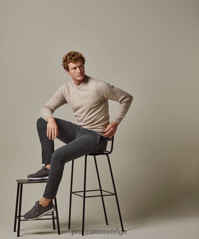 Kläder se Profuomo män ull crewneck beige N8XR4275