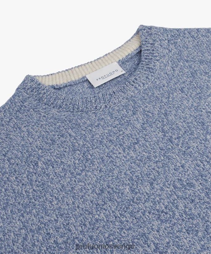 Kläder se Profuomo män ull crewneck blå N8XR4276