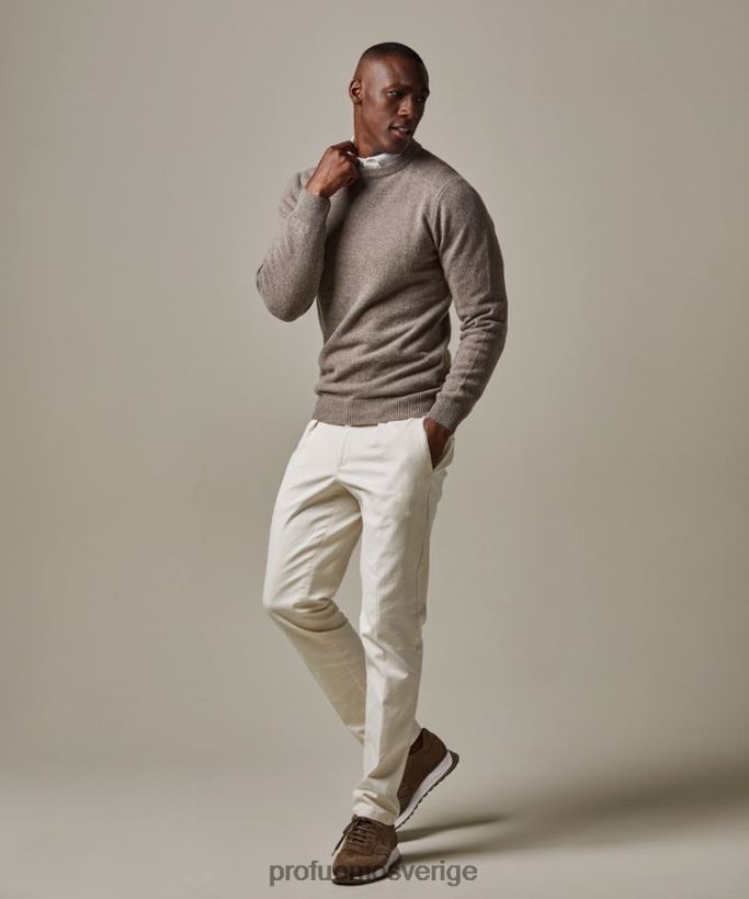 Kläder se Profuomo män ull crewneck brun N8XR4277