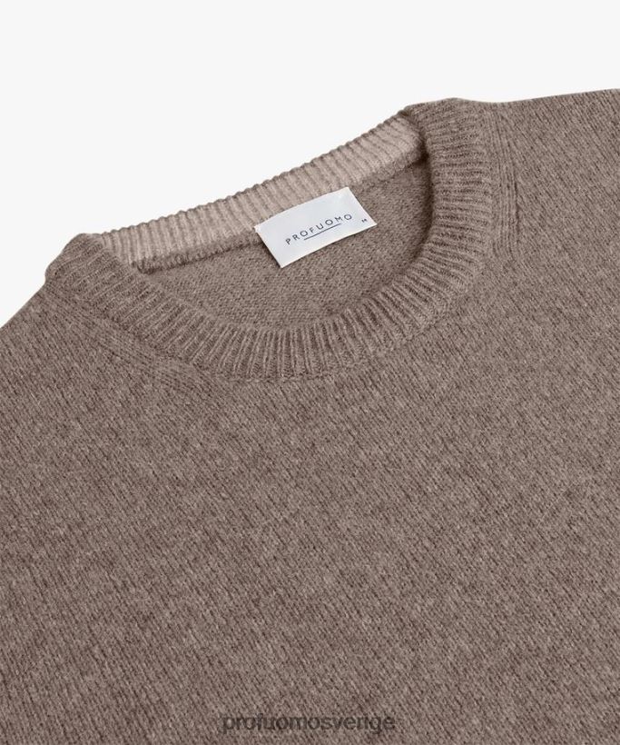 Kläder se Profuomo män ull crewneck brun N8XR4277