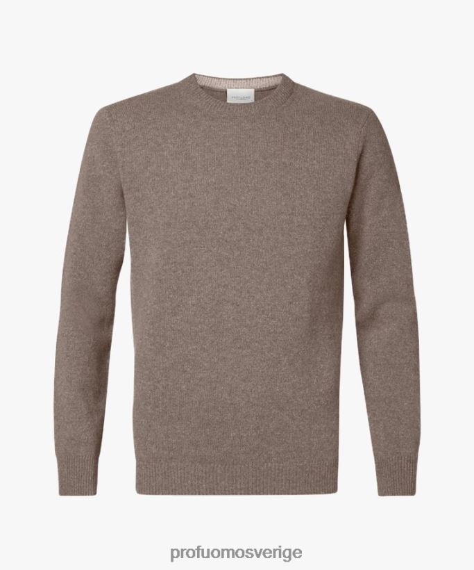Kläder se Profuomo män ull crewneck brun N8XR4277