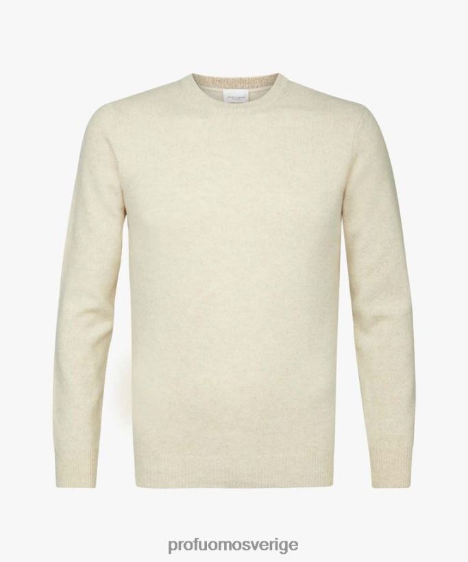Kläder se Profuomo män ull crewneck off-white N8XR4278