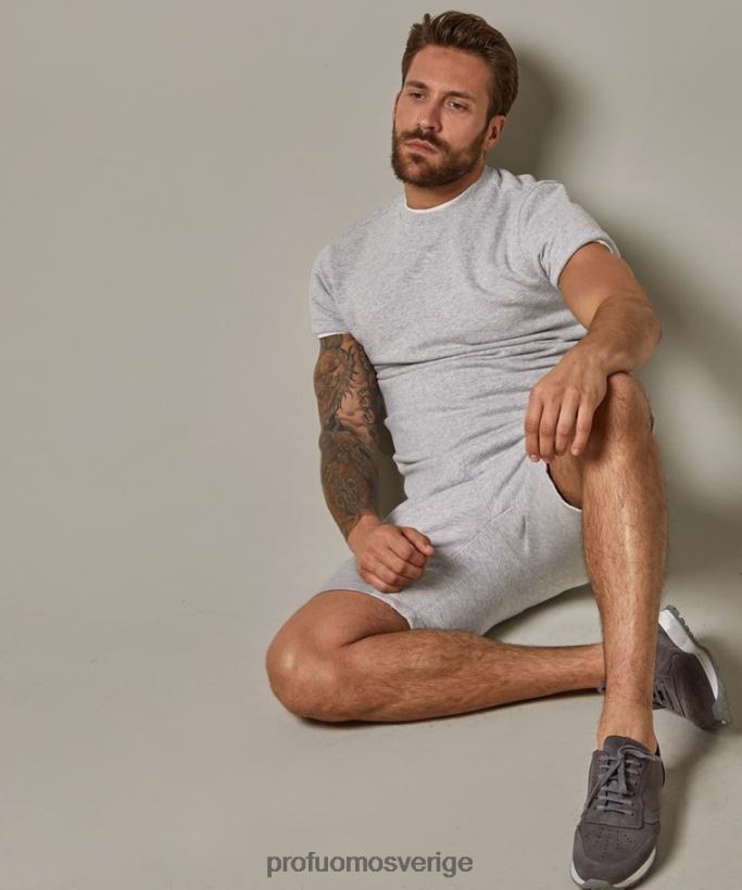 Kläder se Profuomo män kortärmad tröja grå N8XR4213