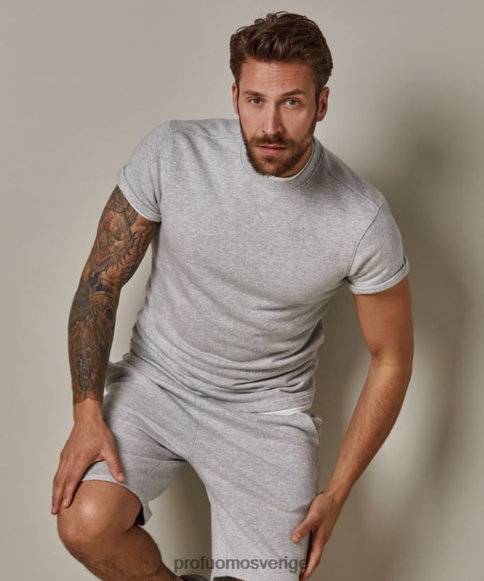 Kläder se Profuomo män kortärmad tröja grå N8XR4213