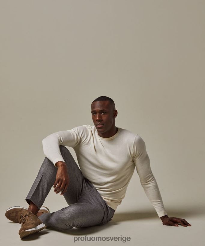 Kläder se Profuomo män lyxig långärmad off-white N8XR4245