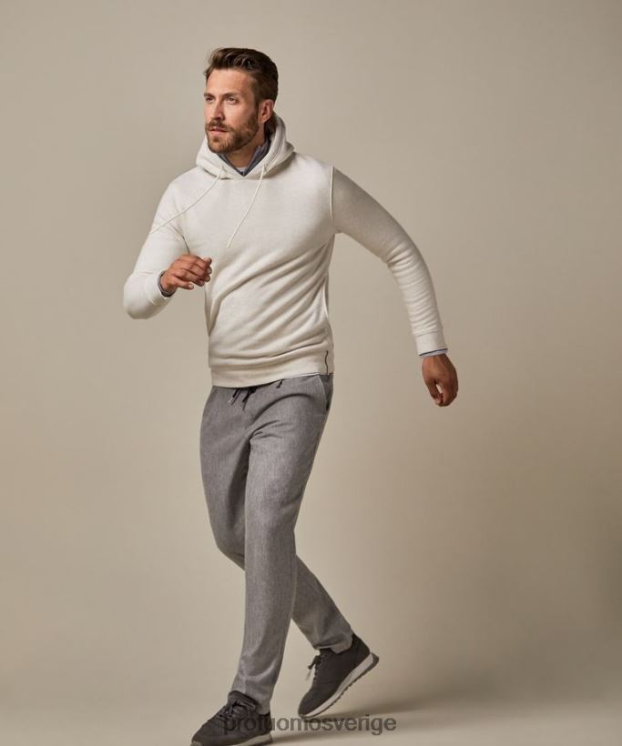 Kläder se Profuomo män melerad hoodie beige N8XR4299