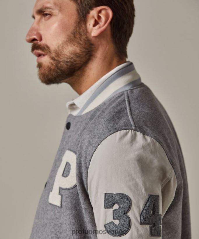 Kläder se Profuomo män baseball jacka grå N8XR4397