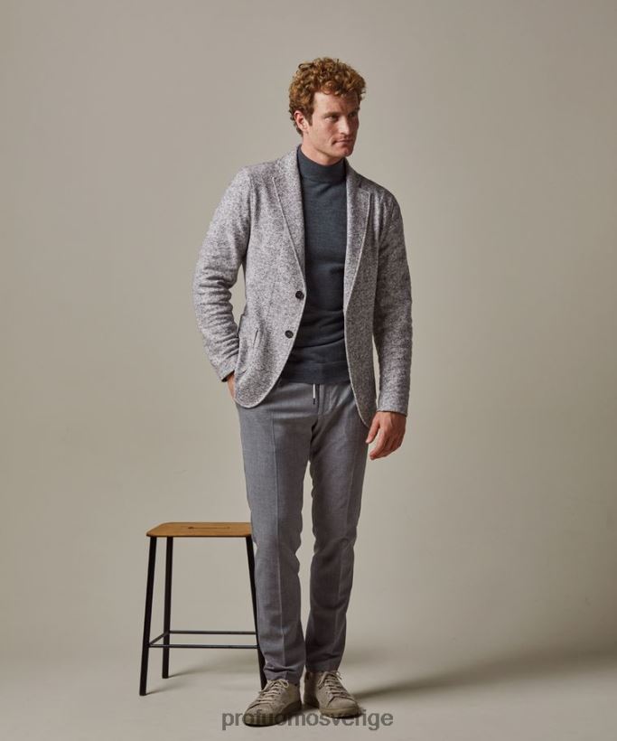 Kläder se Profuomo män melange stickad jacka grå N8XR4417