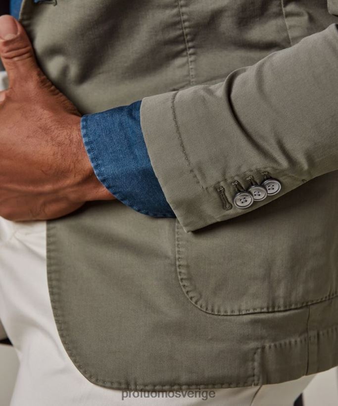 Kläder se Profuomo män plaggfärgad jacka grön N8XR4422