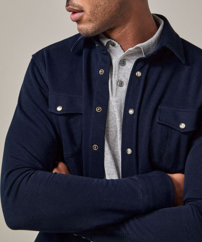 Kläder se Profuomo män french frotté overshirt Marin N8XR4393