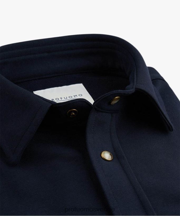 Kläder se Profuomo män french frotté overshirt Marin N8XR4393