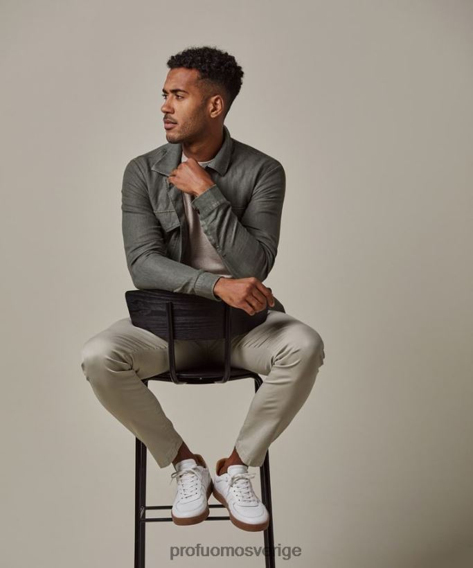 Kläder se Profuomo män linne overshirt grön N8XR4389