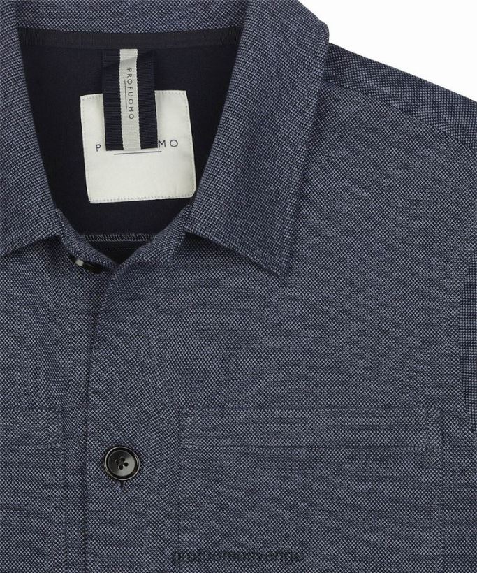 Kläder se Profuomo män stickad övertröja blå N8XR4382