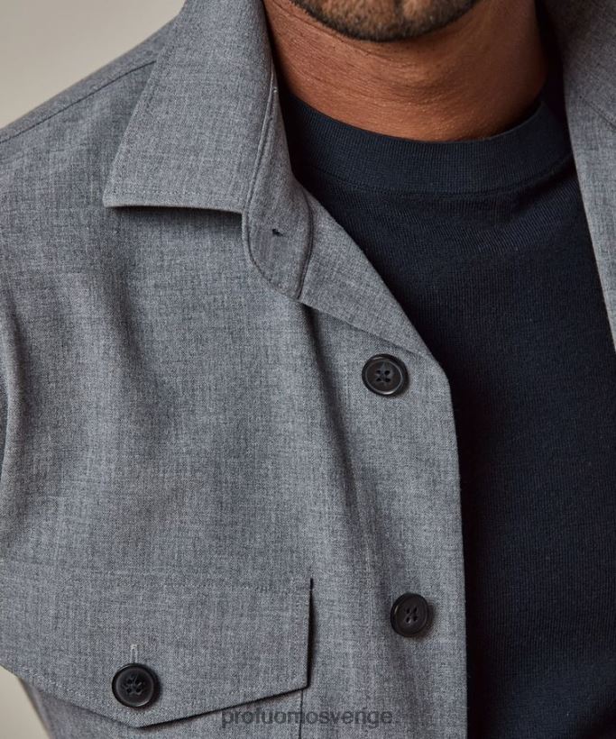 Kläder se Profuomo män teknisk övertröja grå N8XR4373