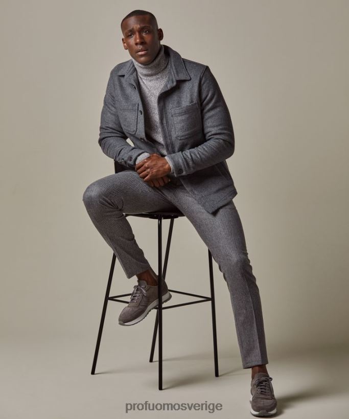 Kläder se Profuomo män ullskjorta grå N8XR4383