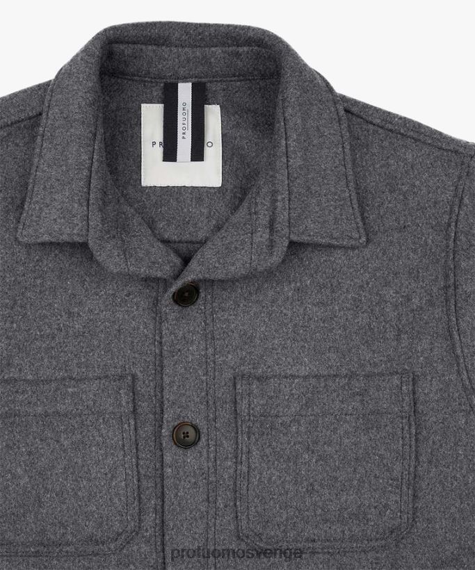 Kläder se Profuomo män ullskjorta grå N8XR4383