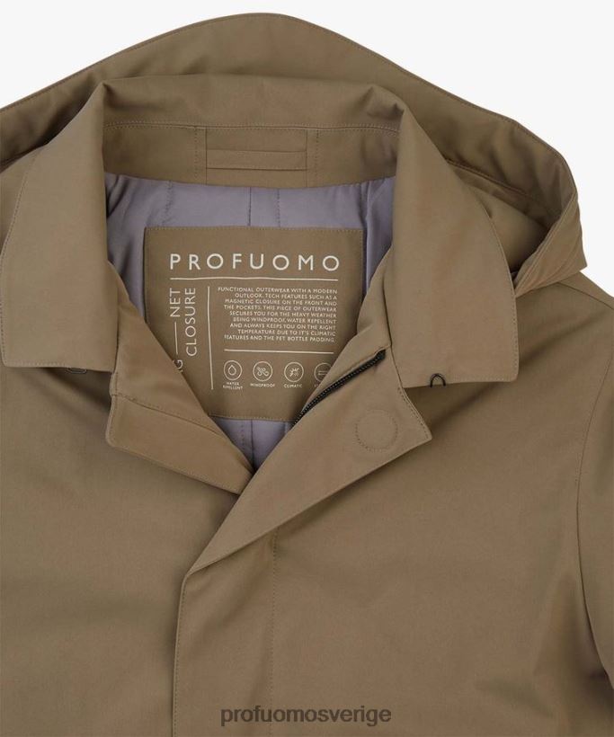 Kläder se Profuomo män magnet regnkappa taupe N8XR4395
