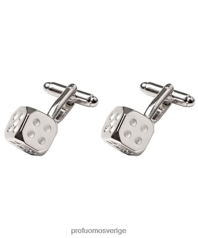 Tillbehör se Profuomo män tärning manschettknappar silver N8XR4706